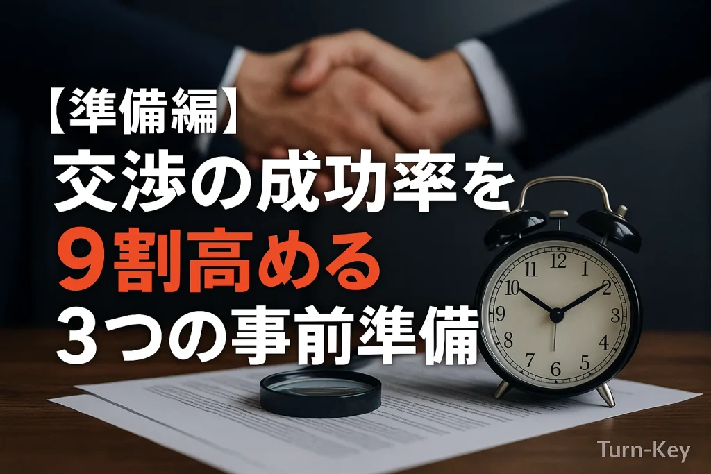交渉の成功率を9割高める3つの事前準備