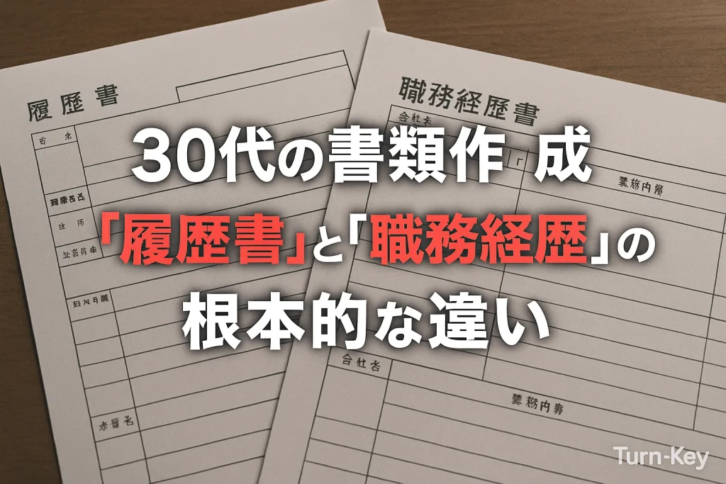 30代の書類作成｜「履歴書」と「職務経歴書」の根本的な違い