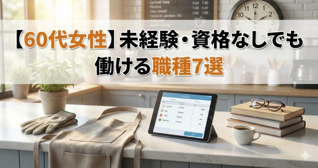 【60代女性】未経験・資格なしでも働ける職種7選｜体力に自信がない人が選ぶべき「座り仕事」の現実
