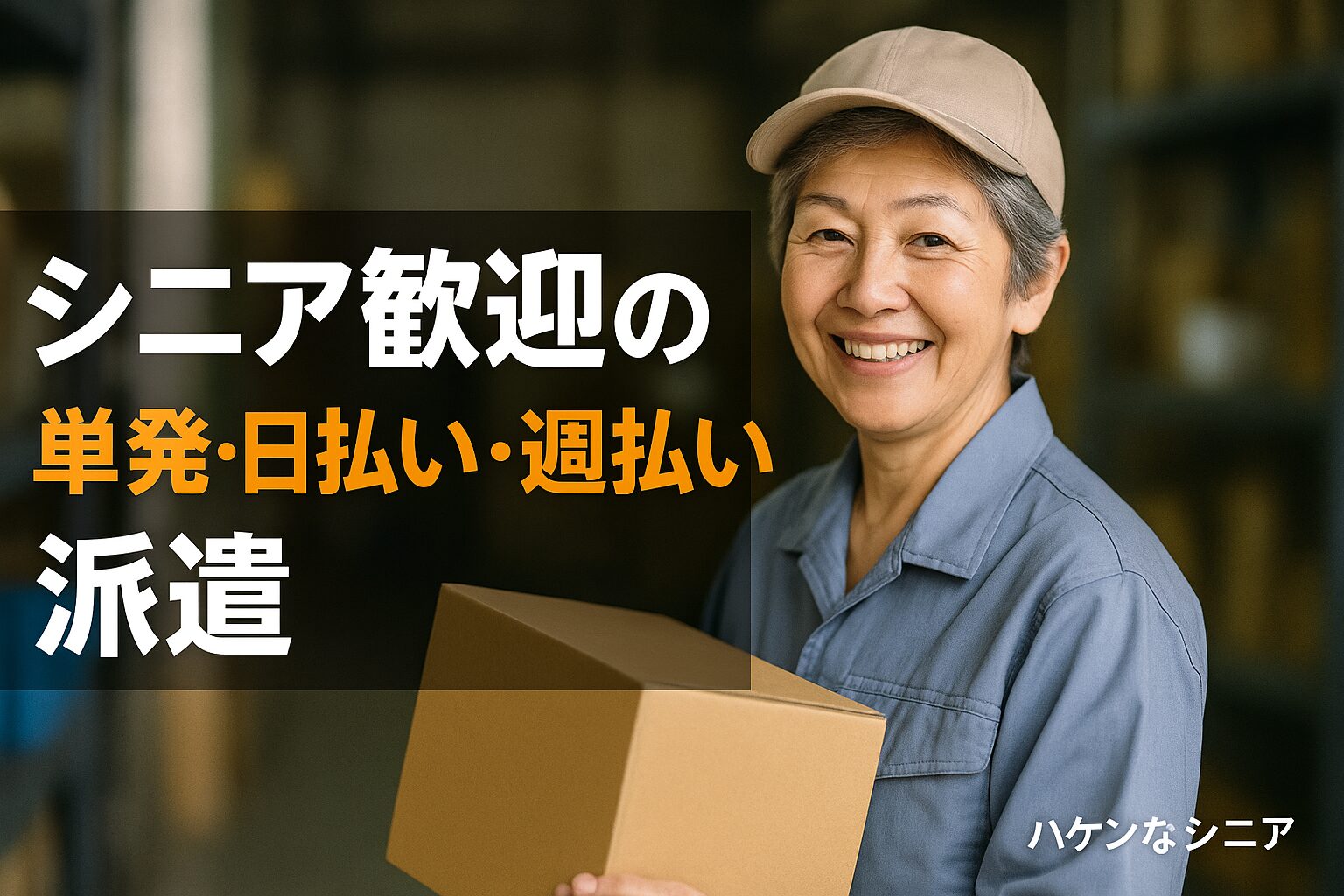 「単発・日払い・週払い」シニア歓迎の派遣