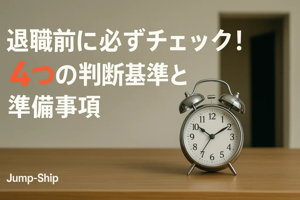 退職前に必ずチェック!4つの判断基準と準備事項