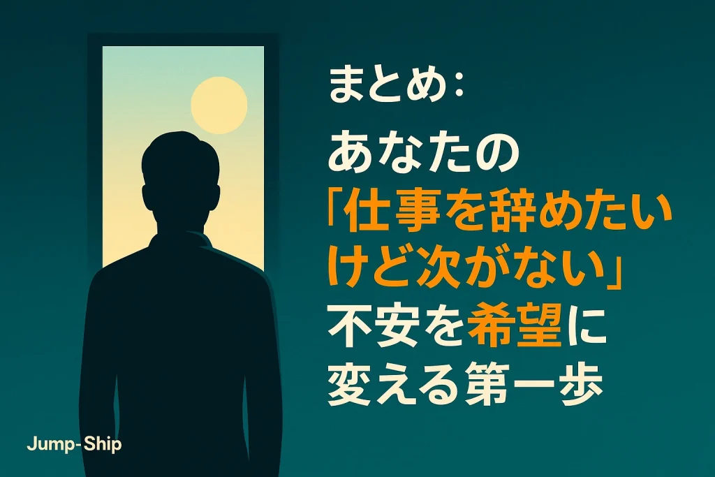 まとめ:あなたの「仕事を辞めたいけど次がない」不安を希望に変える第一歩
