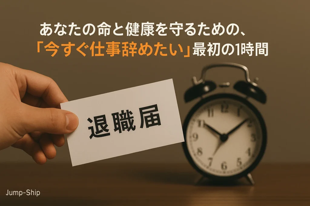 あなたの命と健康を守るための、「今すぐ仕事辞めたい」最初の1時間