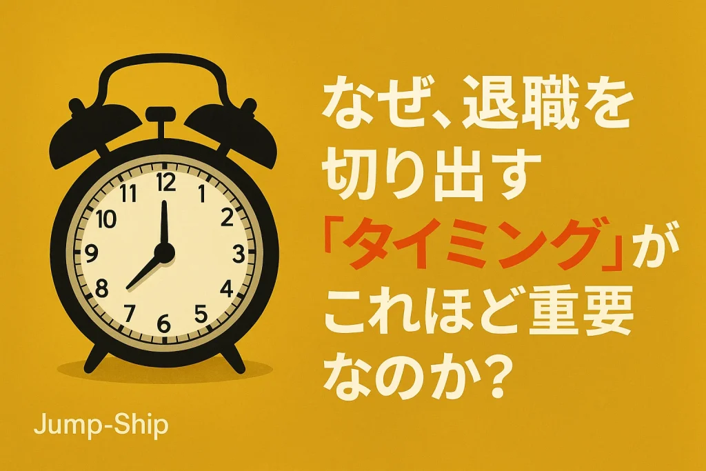 なぜ、退職を切り出す「タイミング」がこれほど重要なのか?