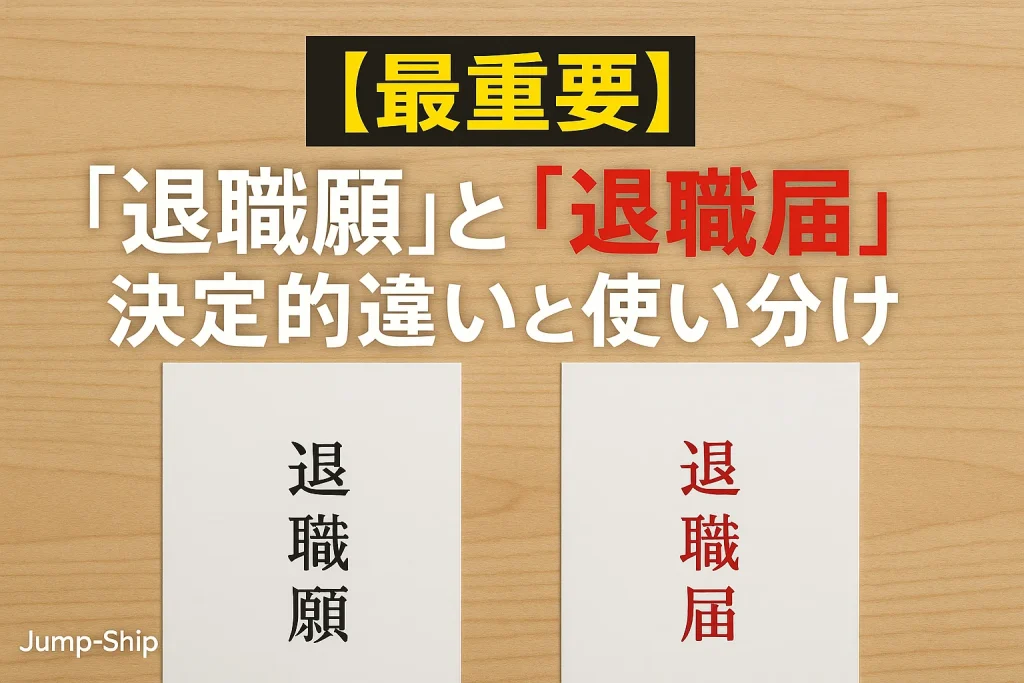 【最重要】「退職願」と「退職届」決定的違いと使い分け