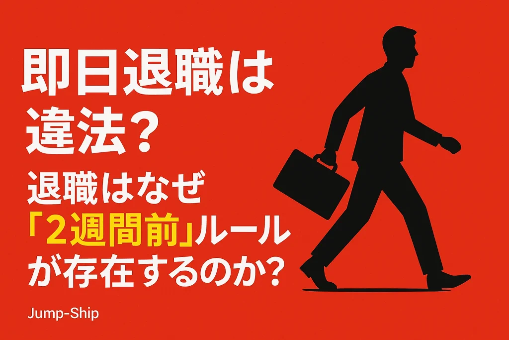 即日退職は違法?:退職はなぜ「2週間前」ルールが存在するのか?