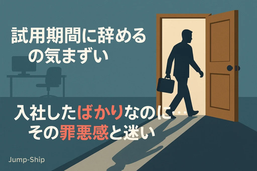 試用期間に辞めるの気まずい「入社したばかりなのに…」その罪悪感と迷い