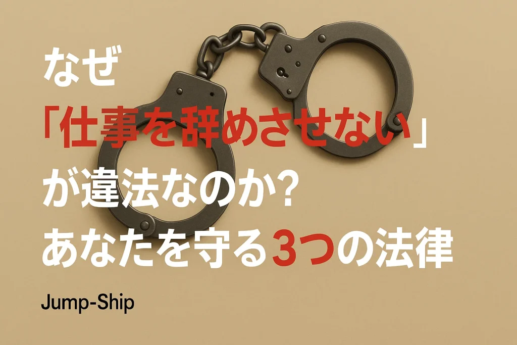 なぜ「仕事を辞めさせない」が違法なのか?あなたを守る3つの法律