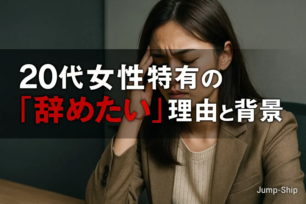 20代女性特有の「辞めたい」理由と背景