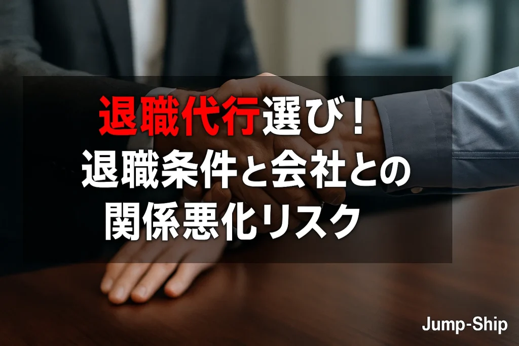 退職代行選び!退職条件と会社との関係悪化リスク