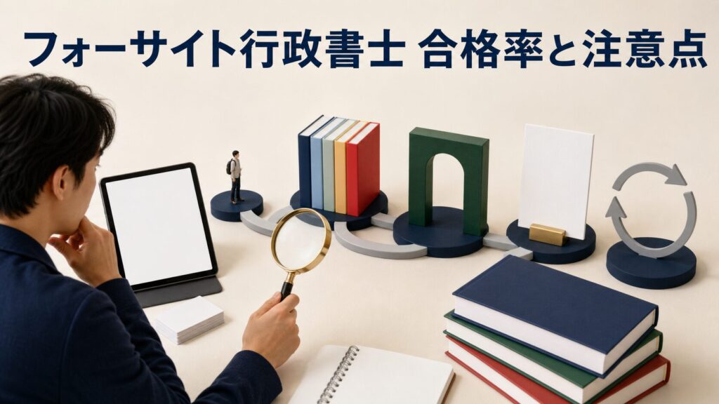 フォーサイト行政書士の評判は？合格率58.5%の対象範囲とデメリット【2026年最新】