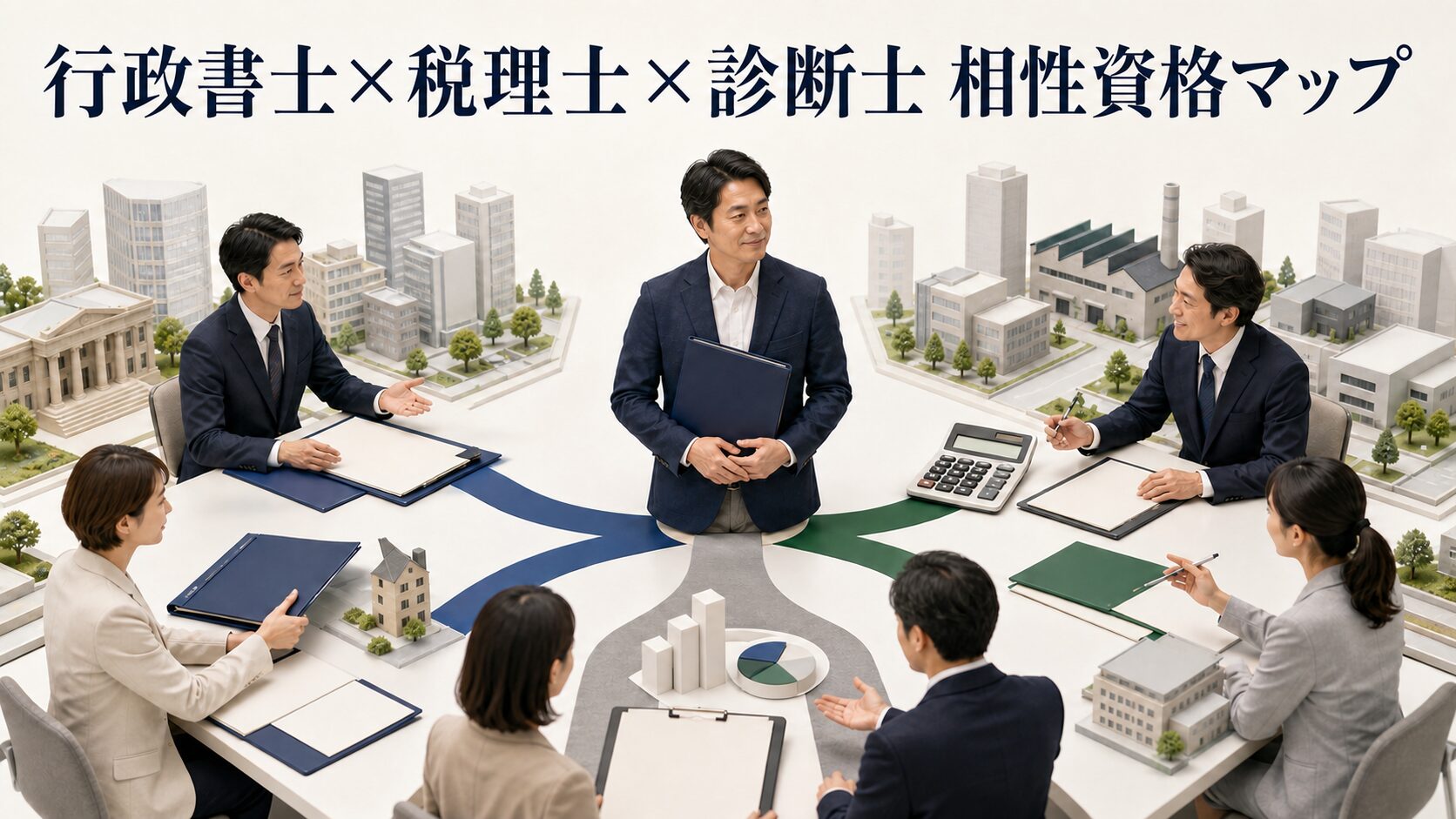 行政書士と税理士・中小企業診断士の違い——無試験登録の非対称と相性資格マップ【2026年】