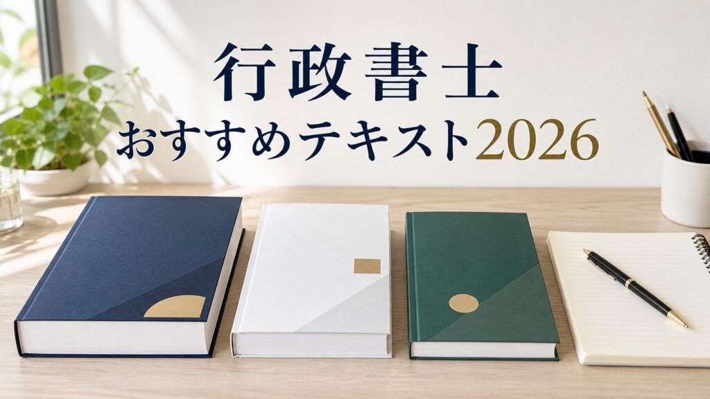 行政書士のおすすめテキスト2026年版｜独学合格に必要な3種と選び方