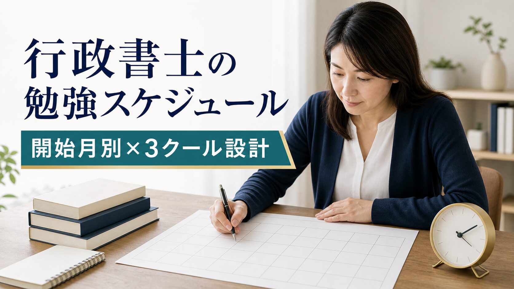 行政書士の勉強スケジュール｜開始月別テンプレと3クール設計【2026年最新】