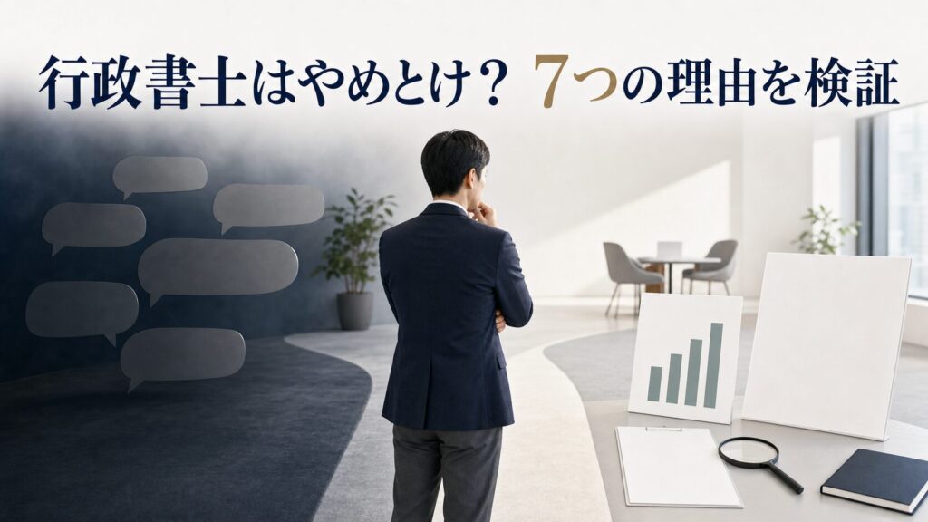 行政書士はやめとけは本当？7つの理由を事実・誤解に仕分け【2026年】