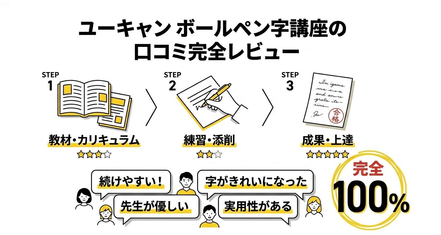 ユーキャン ボールペン字講座の全口コミをまとめた完全レビュー 