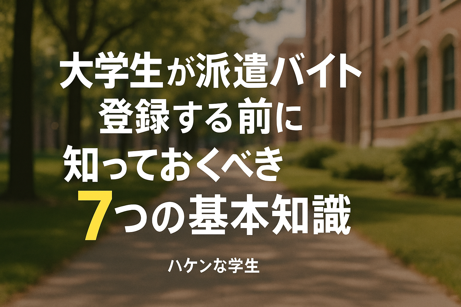 大学生が派遣バイト登録する前に知っておくべき7つの基本知識