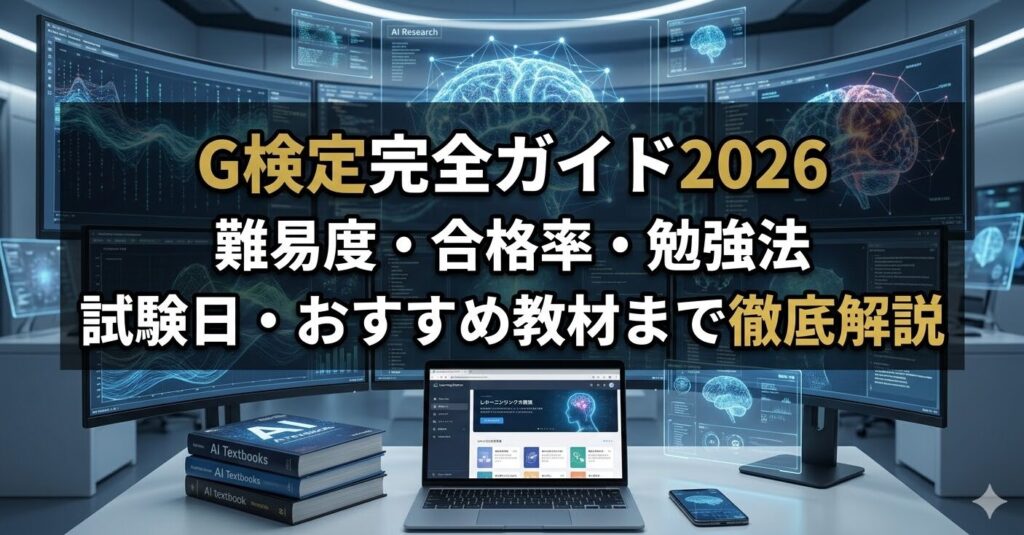 G検定完全ガイド｜2026難易度・合格率・勉強法・試験日・おすすめ教材まで徹底解説